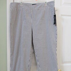 NWT ladies size 18W Blue Striped JNY Jones New York Pull On Elastic Waist Pants
